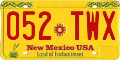 NM license plate 052TWX