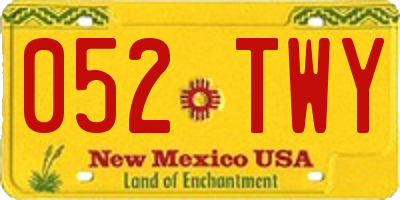 NM license plate 052TWY