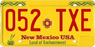 NM license plate 052TXE