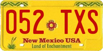NM license plate 052TXS