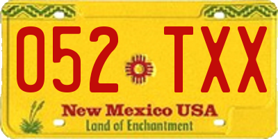 NM license plate 052TXX