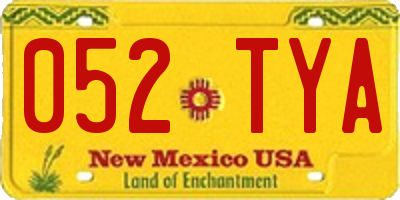 NM license plate 052TYA