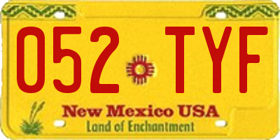 NM license plate 052TYF