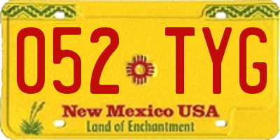 NM license plate 052TYG
