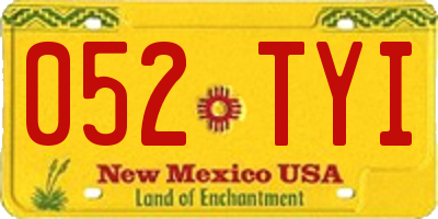 NM license plate 052TYI