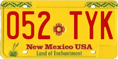 NM license plate 052TYK