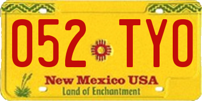 NM license plate 052TYO