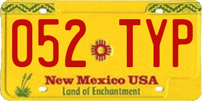 NM license plate 052TYP