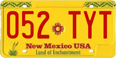 NM license plate 052TYT