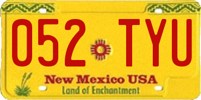 NM license plate 052TYU