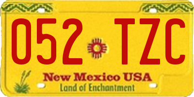 NM license plate 052TZC