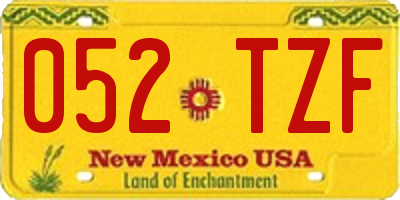 NM license plate 052TZF