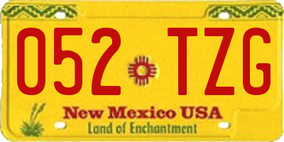 NM license plate 052TZG