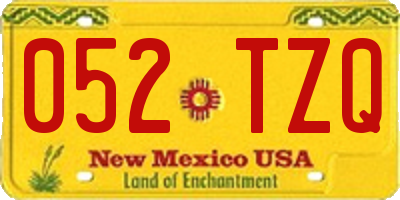NM license plate 052TZQ