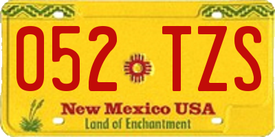 NM license plate 052TZS