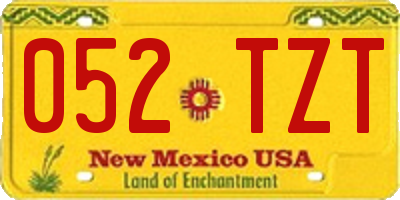 NM license plate 052TZT