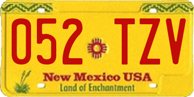 NM license plate 052TZV