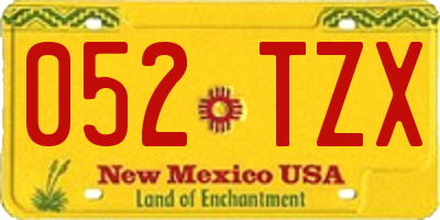 NM license plate 052TZX