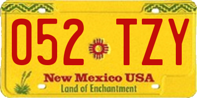 NM license plate 052TZY