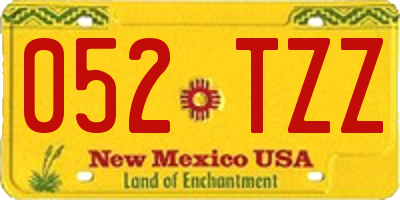 NM license plate 052TZZ