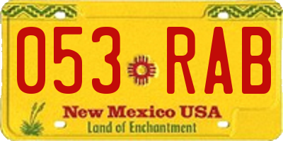 NM license plate 053RAB