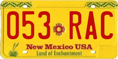 NM license plate 053RAC