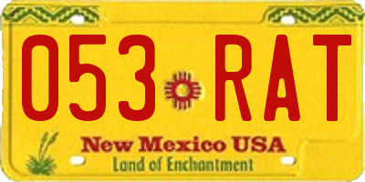 NM license plate 053RAT