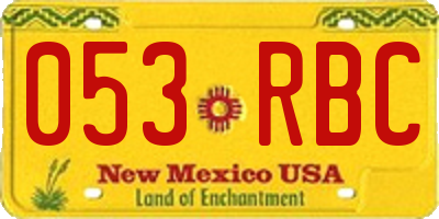 NM license plate 053RBC