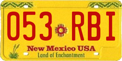 NM license plate 053RBI
