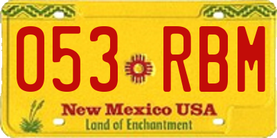 NM license plate 053RBM