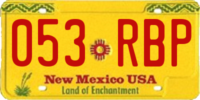 NM license plate 053RBP