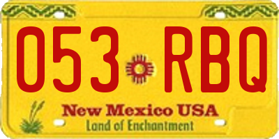 NM license plate 053RBQ