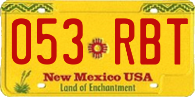 NM license plate 053RBT