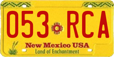 NM license plate 053RCA