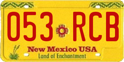 NM license plate 053RCB