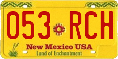 NM license plate 053RCH