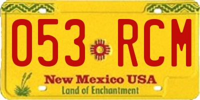 NM license plate 053RCM