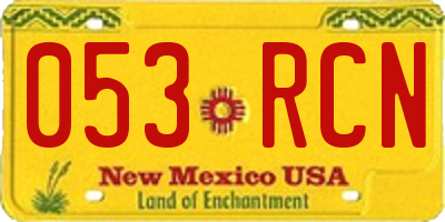 NM license plate 053RCN