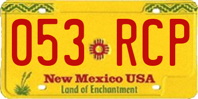 NM license plate 053RCP