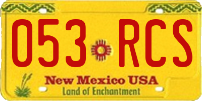 NM license plate 053RCS