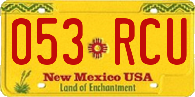 NM license plate 053RCU