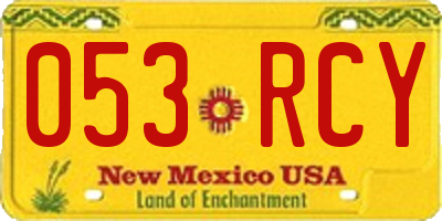 NM license plate 053RCY