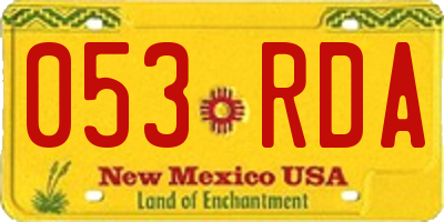 NM license plate 053RDA