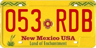 NM license plate 053RDB