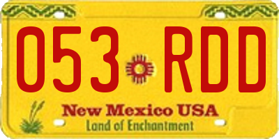 NM license plate 053RDD