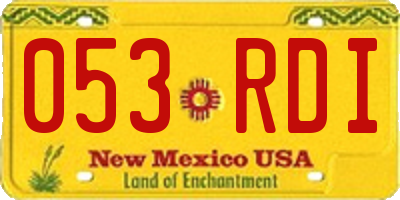 NM license plate 053RDI