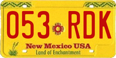 NM license plate 053RDK