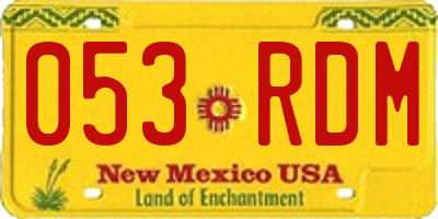 NM license plate 053RDM