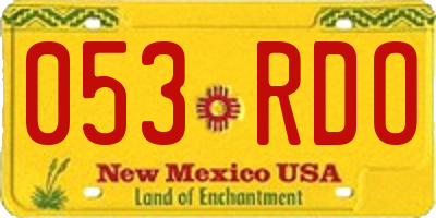NM license plate 053RDO