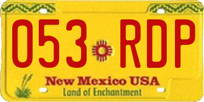 NM license plate 053RDP
